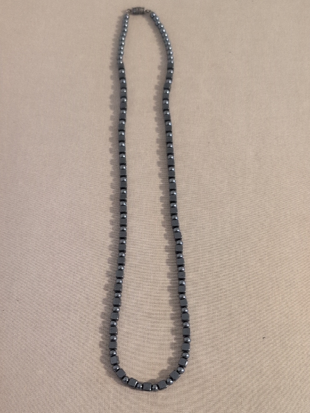 Hematite Beaded Necklace and Earrings